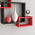 Wall Decoration Shelf Set of 3 (Red & Black) - top_view