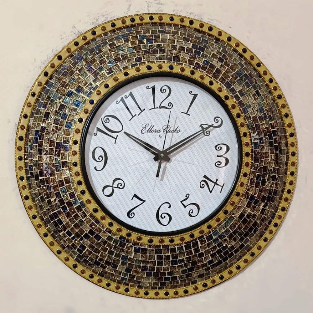 Antique Golden Dome Shaped Glass Clock - photo