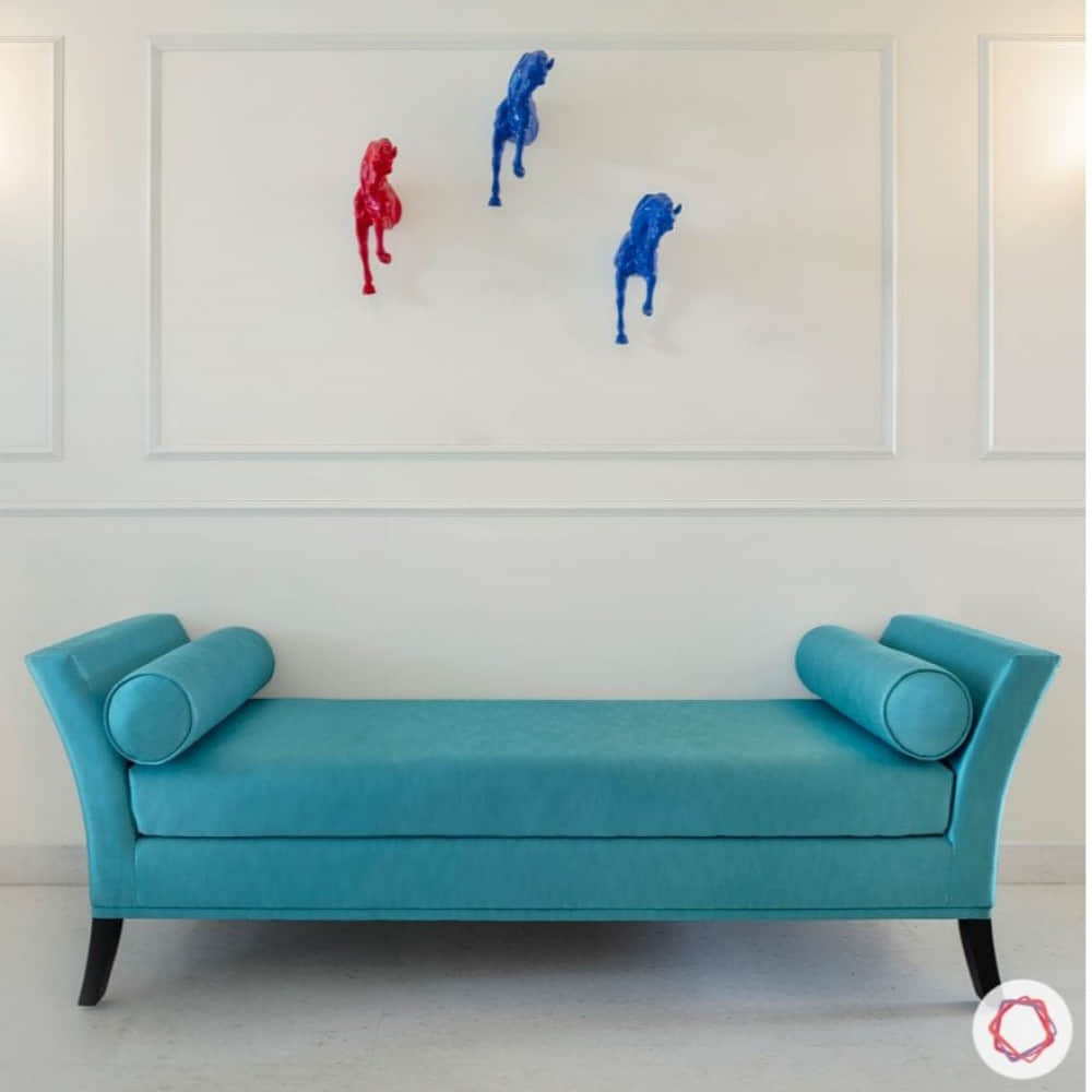 Lounger Sofa In Sky Blue - photo