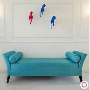 Lounger Sofa In Sky Blue - photo
