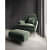Modern Velvet Chair With Stool - front_view