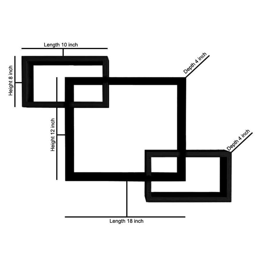 Intersecting Wall Shelves (Set of 3) - top_view