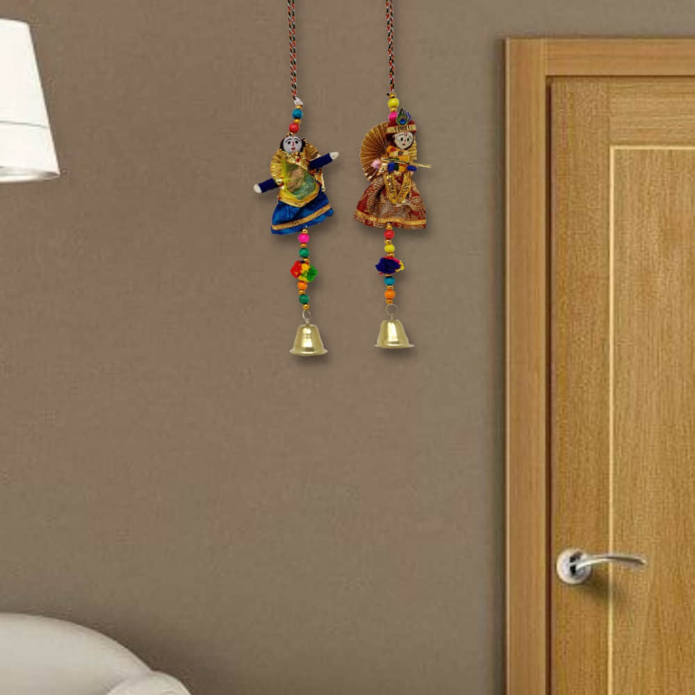 Handmade Radha-Krishna Decorative Lines/Door Hanging/Wall Hanging - photo