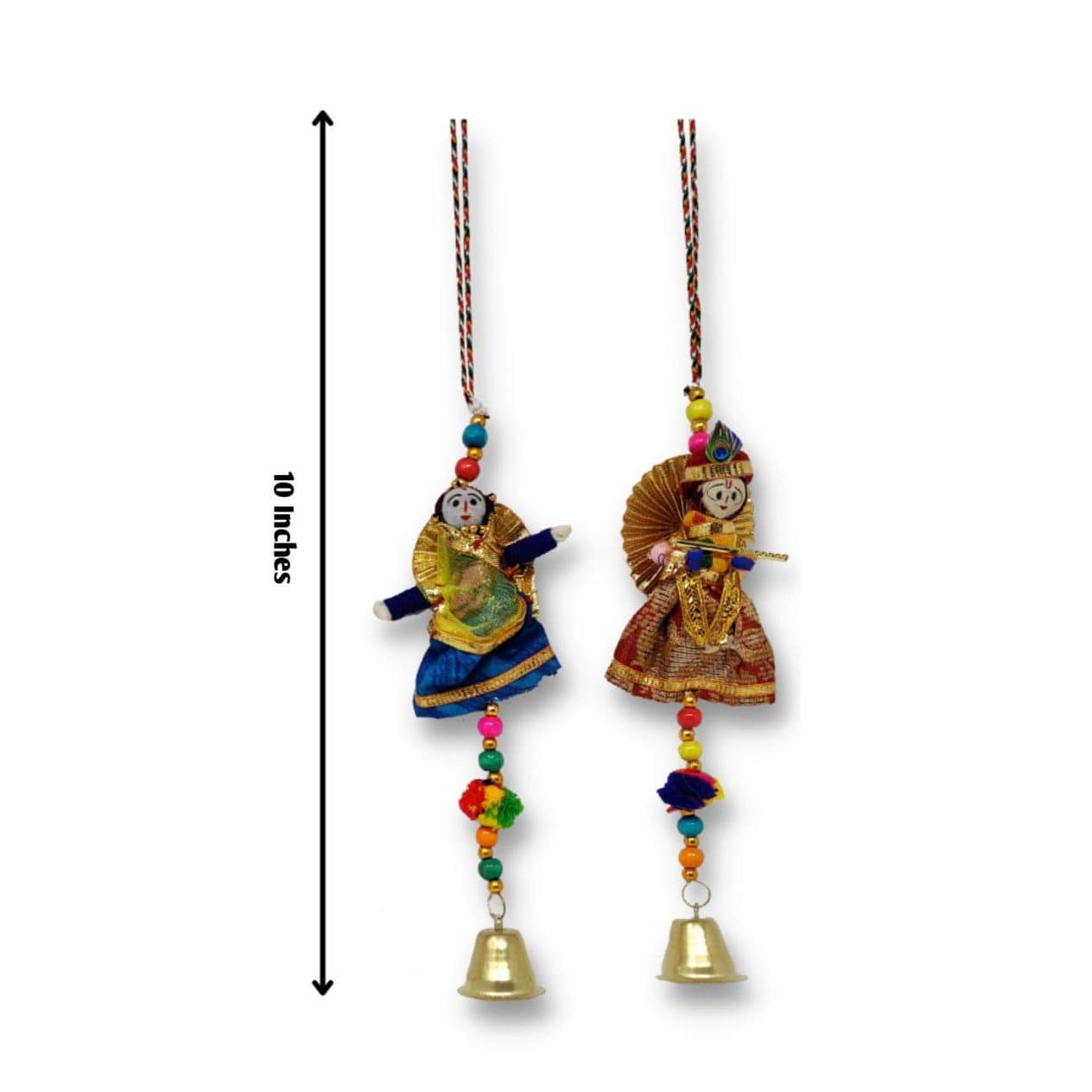 Handmade Radha-Krishna Decorative Lines/Door Hanging/Wall Hanging - front_view