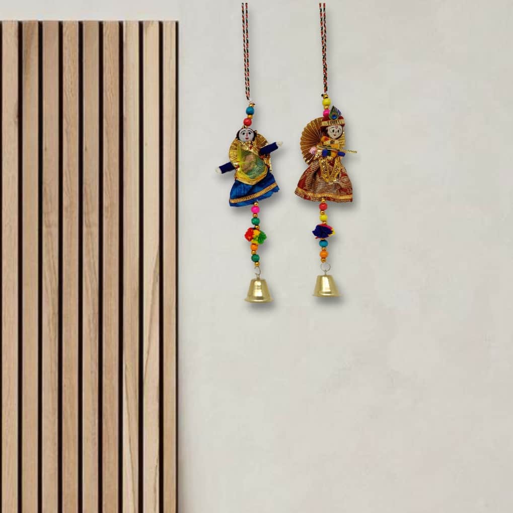 Handmade Radha-Krishna Decorative Lines/Door Hanging/Wall Hanging - top_view