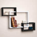Black & White Intersecting Wall Shelves (Set of 3) - photo