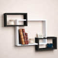 Black & White Intersecting Wall Shelves (Set of 3) - front_view