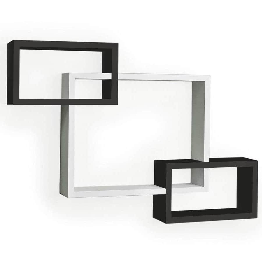 Black & White Intersecting Wall Shelves (Set of 3) - top_view