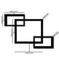 Black & White Intersecting Wall Shelves (Set of 3) - rear_view