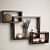 Brown Wooden Wall Decoration Shelf (Set of 3) - front_view
