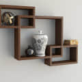 Brown Wooden Wall Decoration Shelf (Set of 3) - rear_view