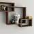 Brown Wooden Wall Decoration Shelf (Set of 3) - rear_view