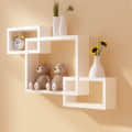 White Wooden White Wall Shelves (Set of 3) - front_view