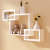 White Wooden White Wall Shelves (Set of 3) - front_view
