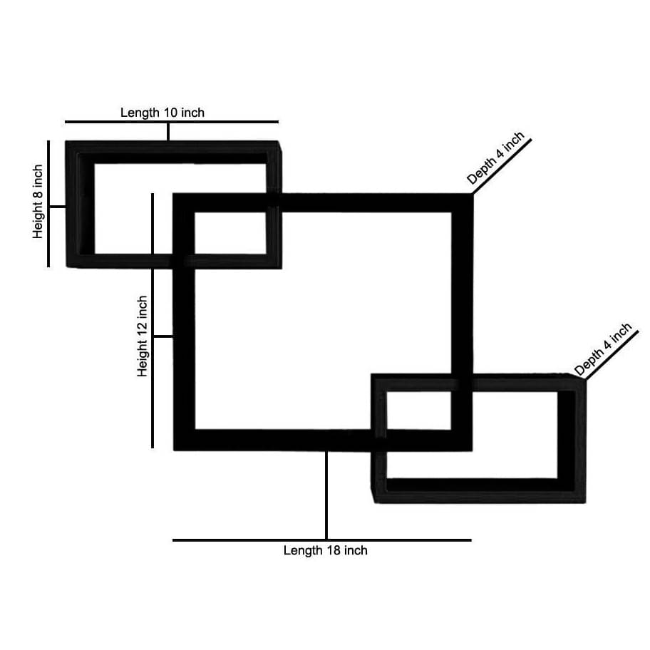 White Wooden White Wall Shelves (Set of 3)