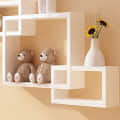 White Wooden White Wall Shelves (Set of 3) - rear_view