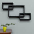 Wooden Black Decorative Wall Shelves (Set of 3) - photo