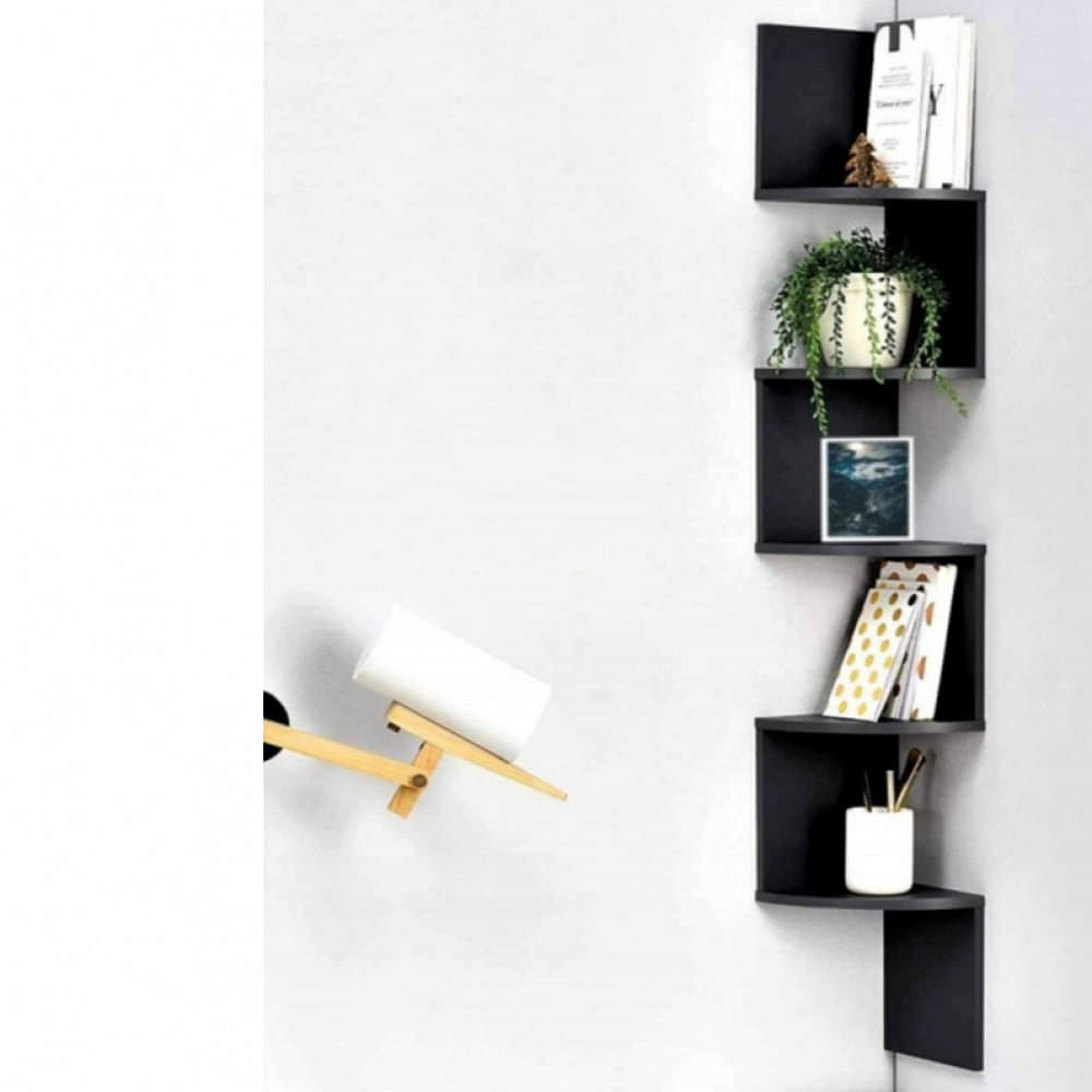 Zig Zag Floating Display Rack with Finish 5 Tiers - photo
