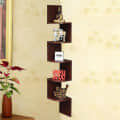 Floating Display Rack with Walnut Finish 5 Tiers - front_view