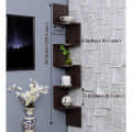 Floating Display Rack with Walnut Finish 5 Tiers - rear_view
