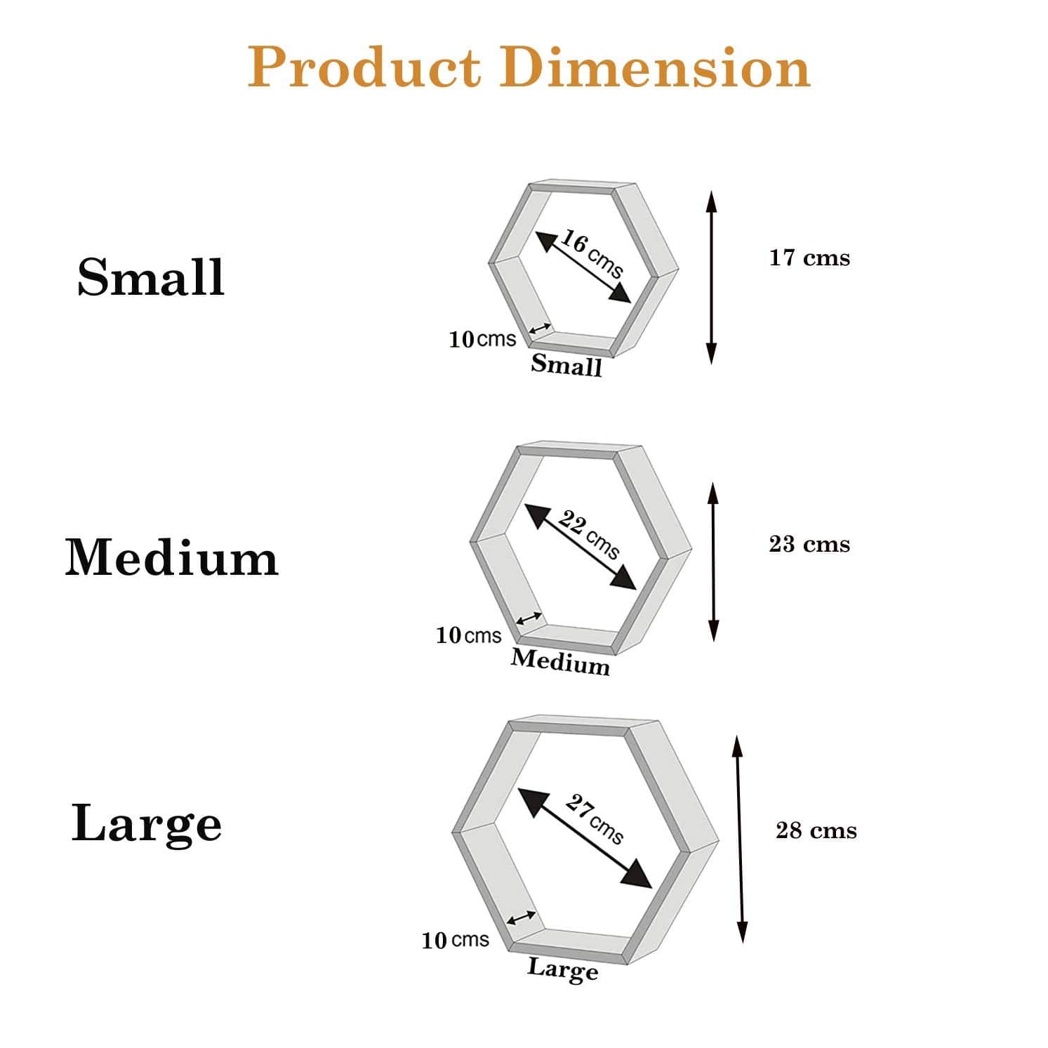 Annecy Wall Mounted Wall Shelf (Set of 6, Orange & Brown) - top_view