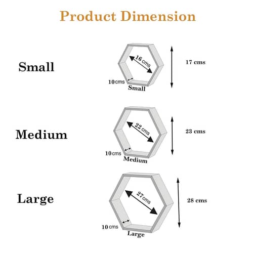 Annecy Wall Mounted Wall Shelf (Set of 6, Orange & Brown)