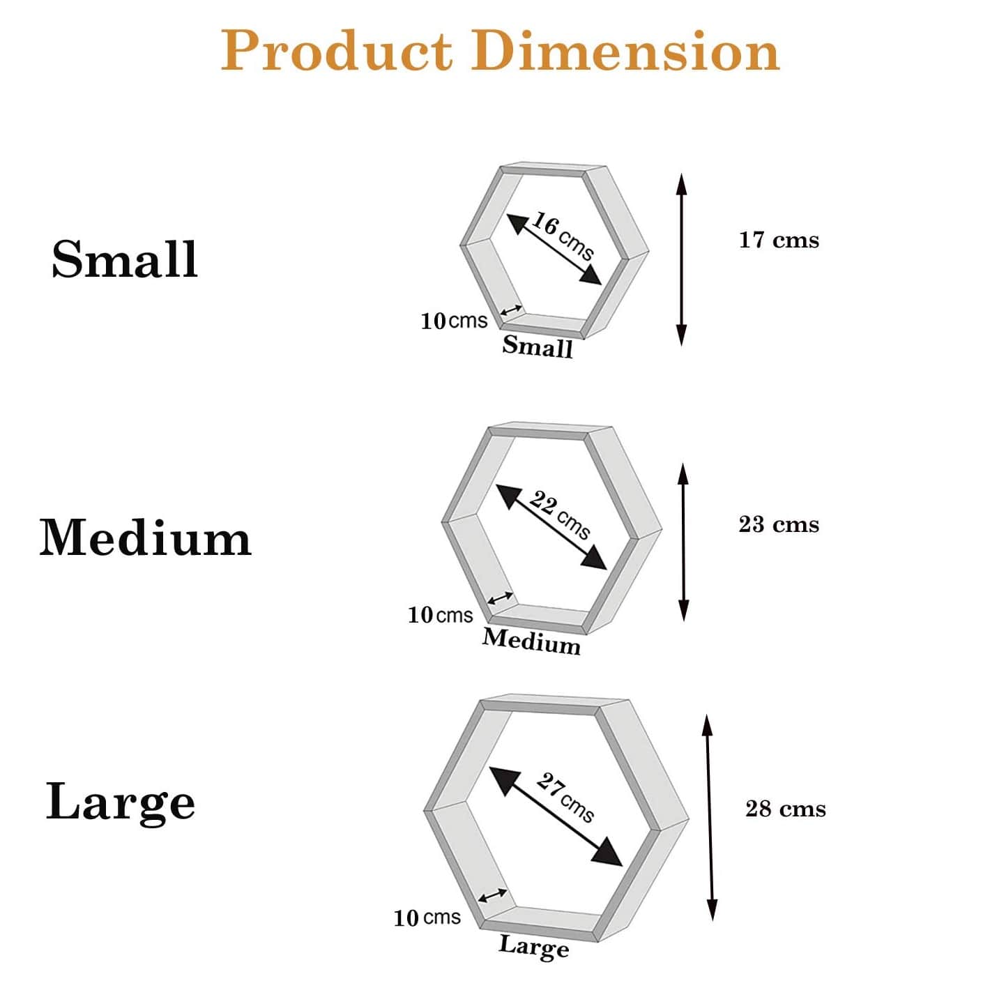 Annecy Wall Shelf In Hexagon Shape (Set of Six,  Sky Blue & White) - top_view