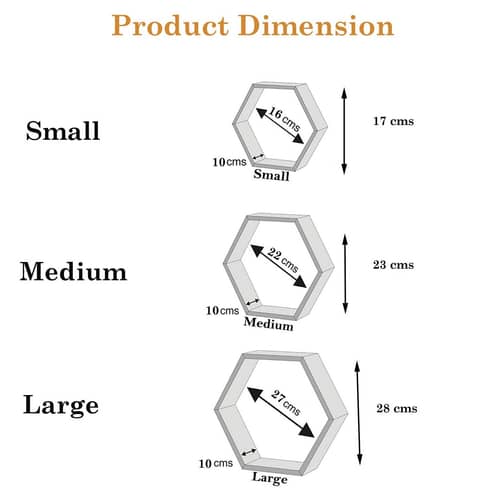 Annecy Wall Shelf In Hexagon Shape (Set of Six,  Sky Blue & White)