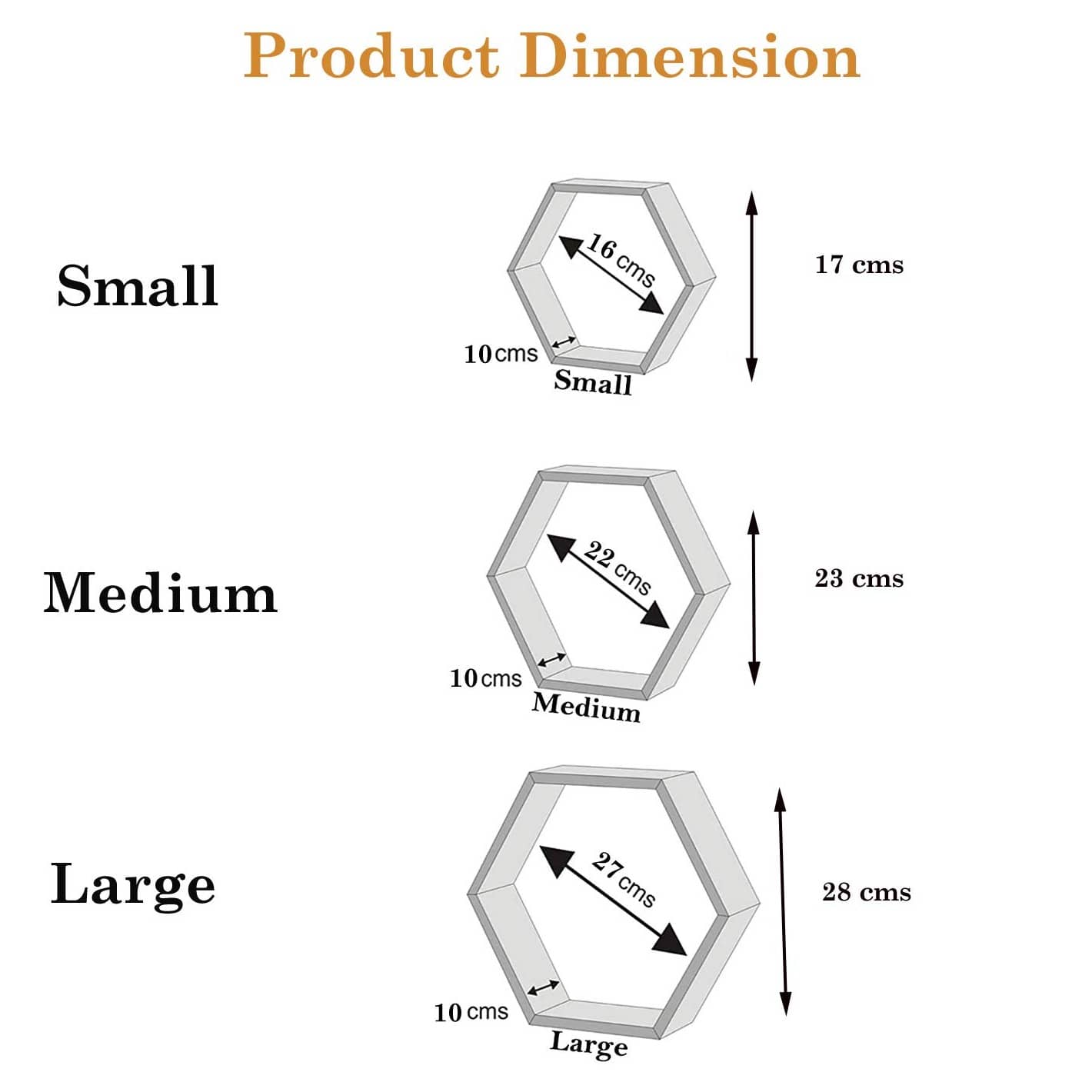 Annecy Wall Shelf In Hexagon Shape (Set of Six,  Sky Blue & White)