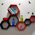 Annecy Wall Shelf In Hexagon Shape (Set of Six) - top_view