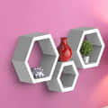 Annecy Wall Mount Floating Shelf In Hexagon Shape (Set of 3) - photo