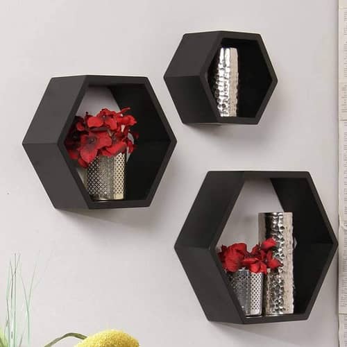 Annecy Floating Shelf In Hexagon Shape (Set of 3)