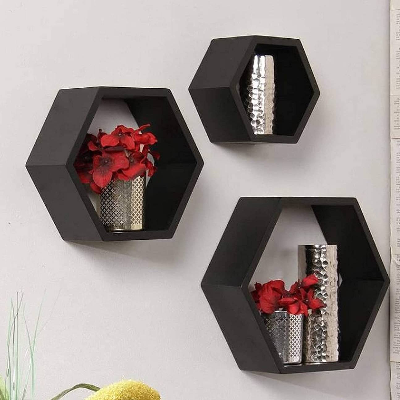 Annecy Floating Shelf In Hexagon Shape (Set of 3)