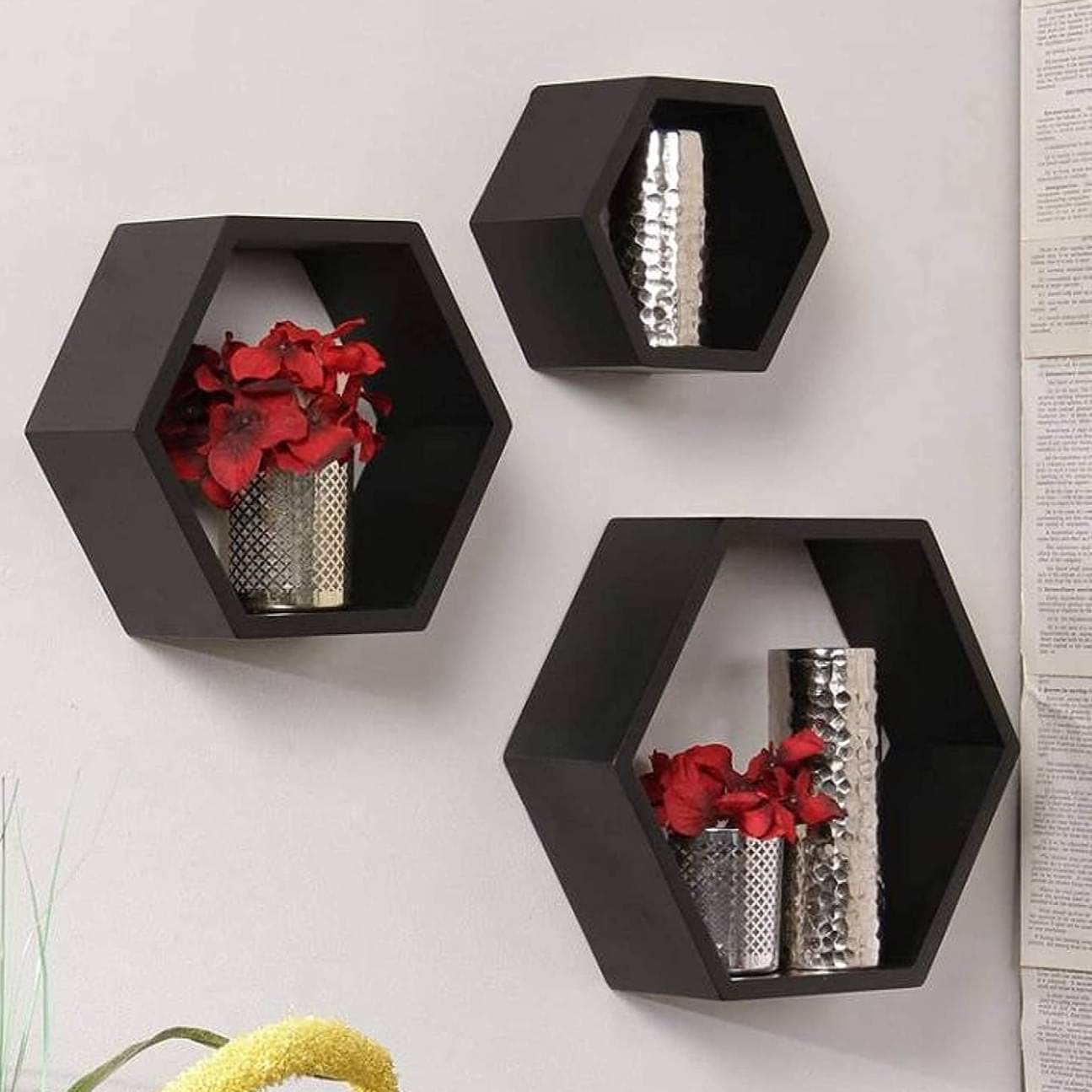 Annecy Floating Shelf In Hexagon Shape (Set of 3)