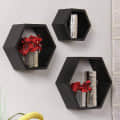 Annecy Floating Shelf In Hexagon Shape (Set of 3) - front_view