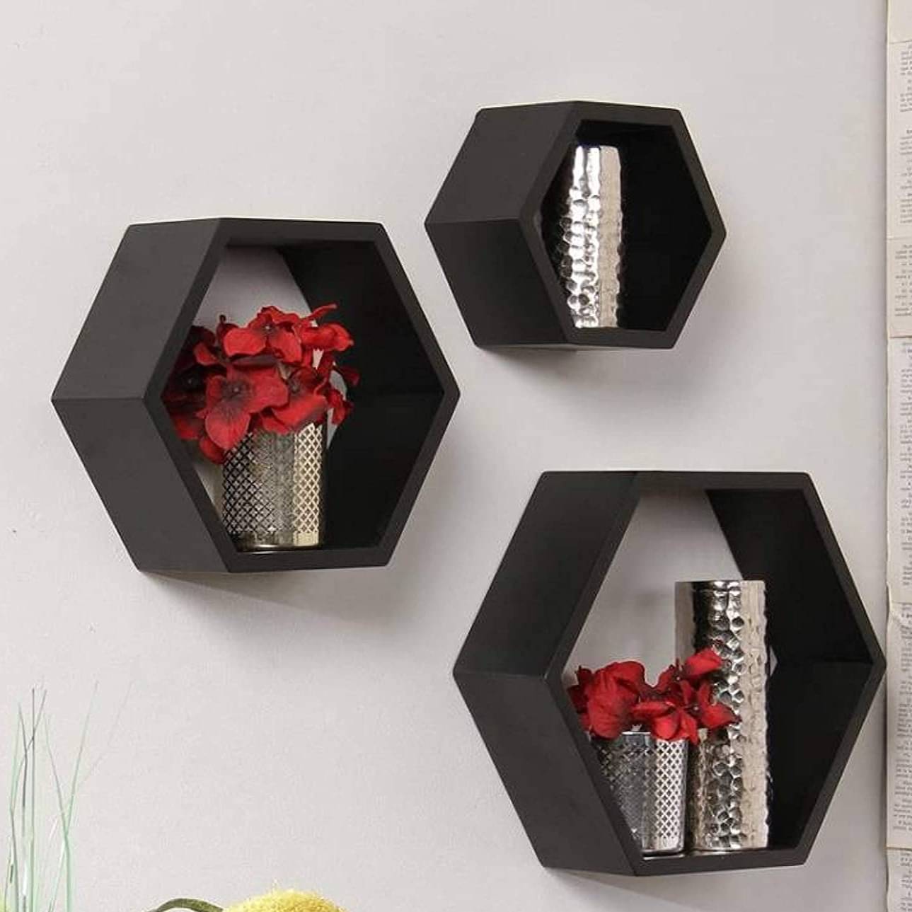 Annecy Floating Shelf In Hexagon Shape (Set of 3)