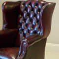 Chelsea Chesterfield Leather Chairs in Maroon - front_view
