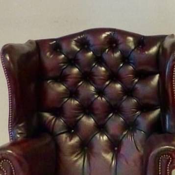 Chelsea Chesterfield Leather Chairs in Maroon