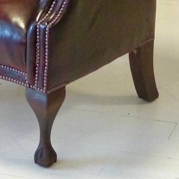 Chelsea Chesterfield Leather Chairs in Maroon