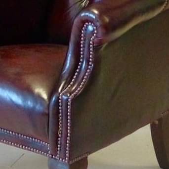 Chelsea Chesterfield Leather Chairs in Maroon