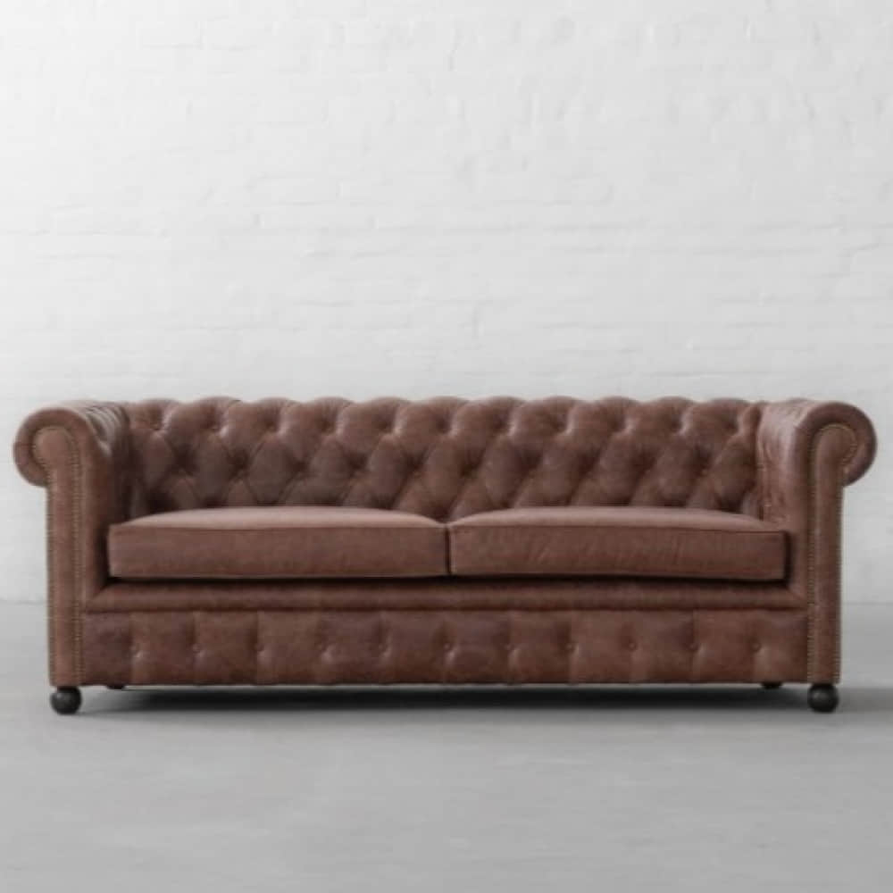 Classic Chesterfield Rolled Arms 2 Seater Sofa Set - photo