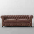 Classic Chesterfield Rolled Arms 2 Seater Sofa Set - photo