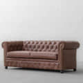 Classic Chesterfield Rolled Arms 2 Seater Sofa Set - front_view