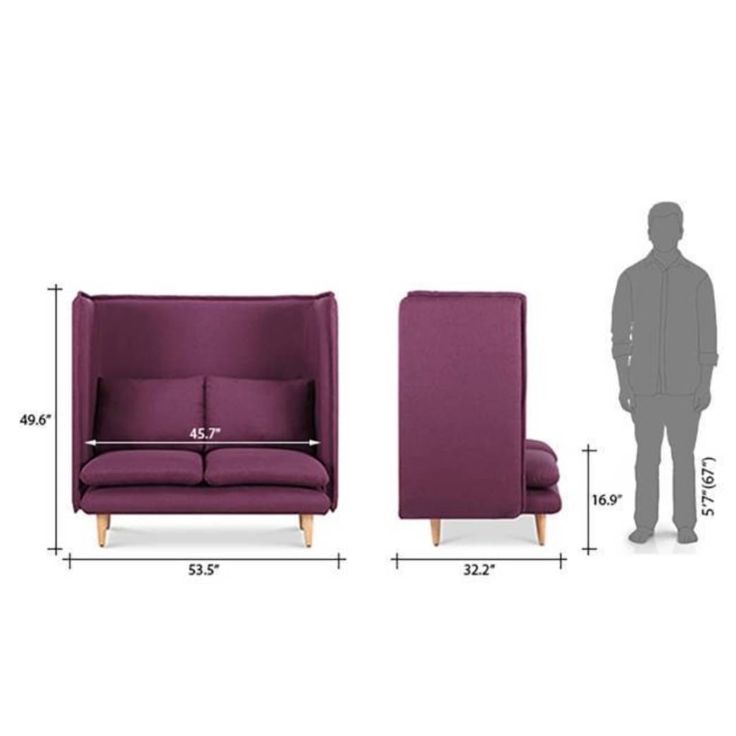 Bielefeld 2 Seater Loveseat Purple Sofa