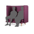 Bielefeld 2 Seater Loveseat Purple Sofa - left_view