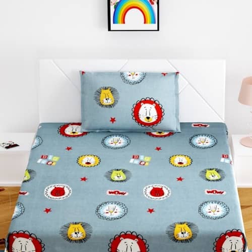 Single Fitted Bedsheet(Grey)