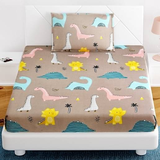 Single Fitted Bedsheet(Brown)