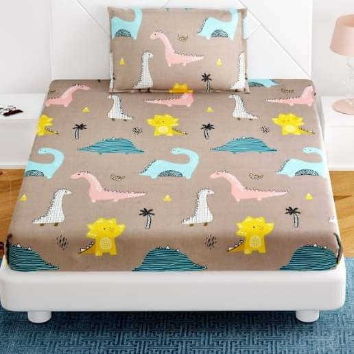 Single Fitted Bedsheet(Brown)