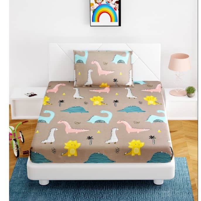 Single Bedsheet(Brown) - front_view