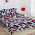 Double Bedsheet in Check Design(Multi Colour) - front_view